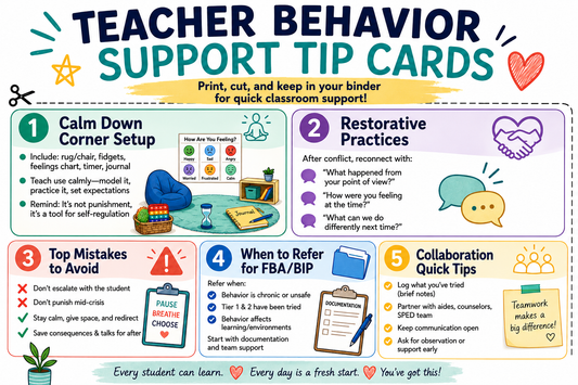 Teacher Behavior Support Tip Cards