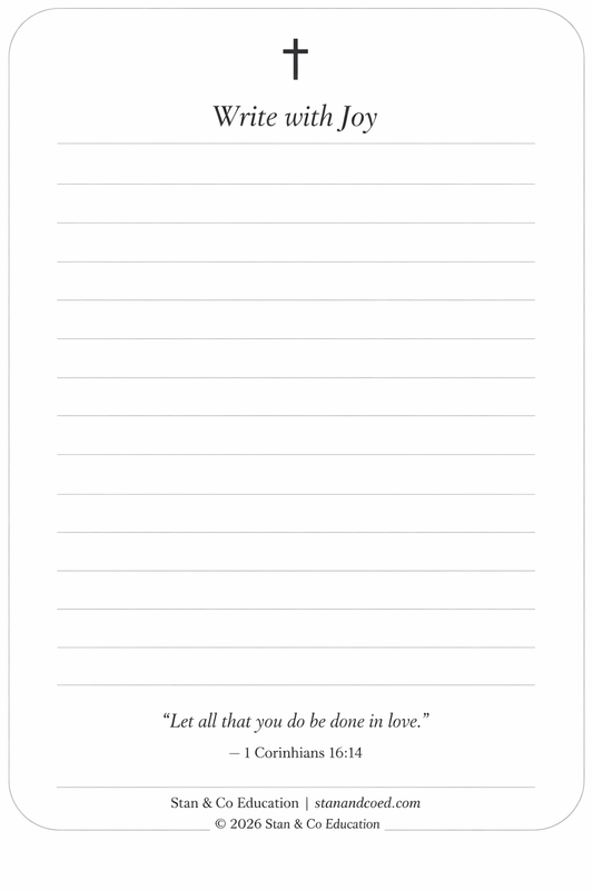 Christian Lined Writing Paper | Bible Verse Stationery | Printable Journal Page for Kids