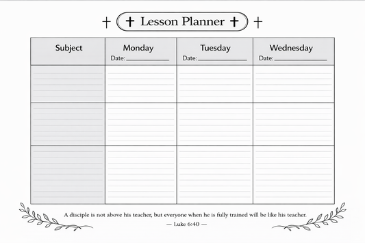 Catholic Lesson Planner (Minimalist Weekly Printable)