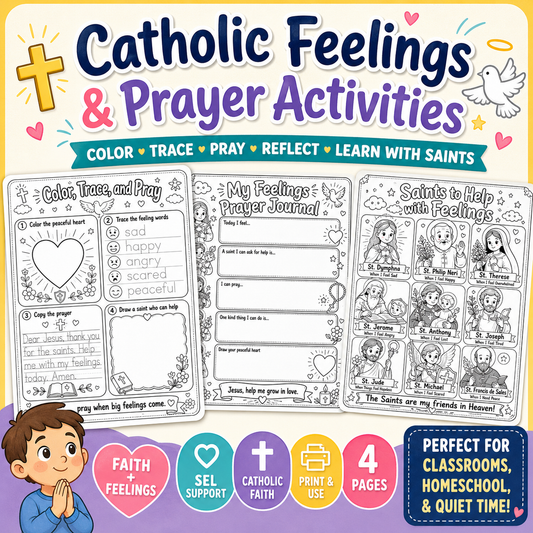Catholic Feelings & Prayer Activities | SEL + Faith-Based Printable Pack for Kids