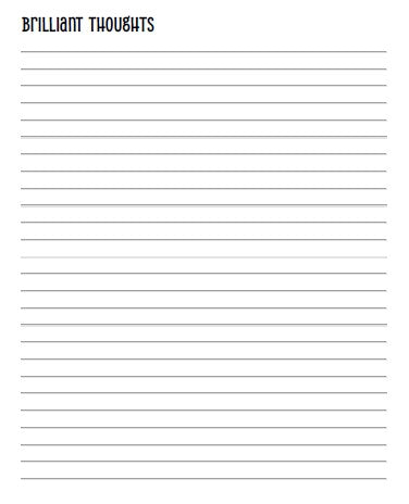 Brilliant Thoughts Printable Stationery – For Brainstorms & Reflections