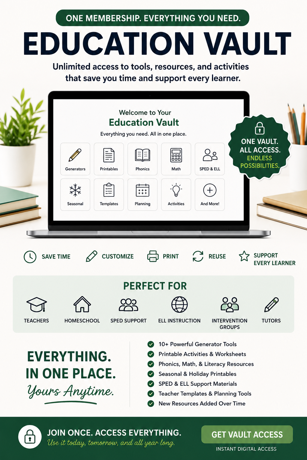 All-Access Education Vault | Generators, Printables & Teaching Tools