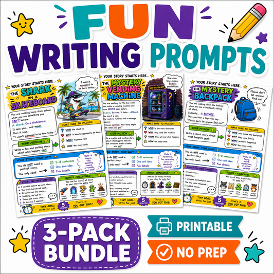 Fun Writing Prompts Bundle | Creative Writing Activities for Kids