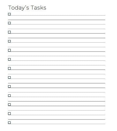 Today’s Tasks – Printable To-Do List for Kids & Classrooms