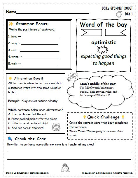 Fun Daily Grammar Practice for Growing Writers